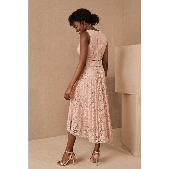 Anthropologie BHLDN Perri Lace V-Neck Dress Size 6 - Picture 2 of 9